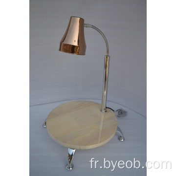 Lampe chauffante de station de sculpture avec base en bois